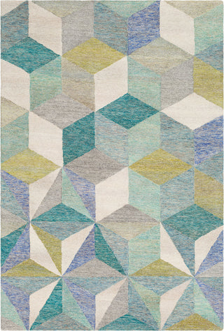 Surya Cassini CSI-1002 Teal Khaki Mint Tan Dark Blue Bright Yellow Area Rug main image