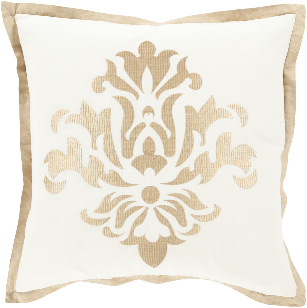 Surya Cosette Sparkling Damask CT-002 Pillow 18 X 18 X 4 Poly filled