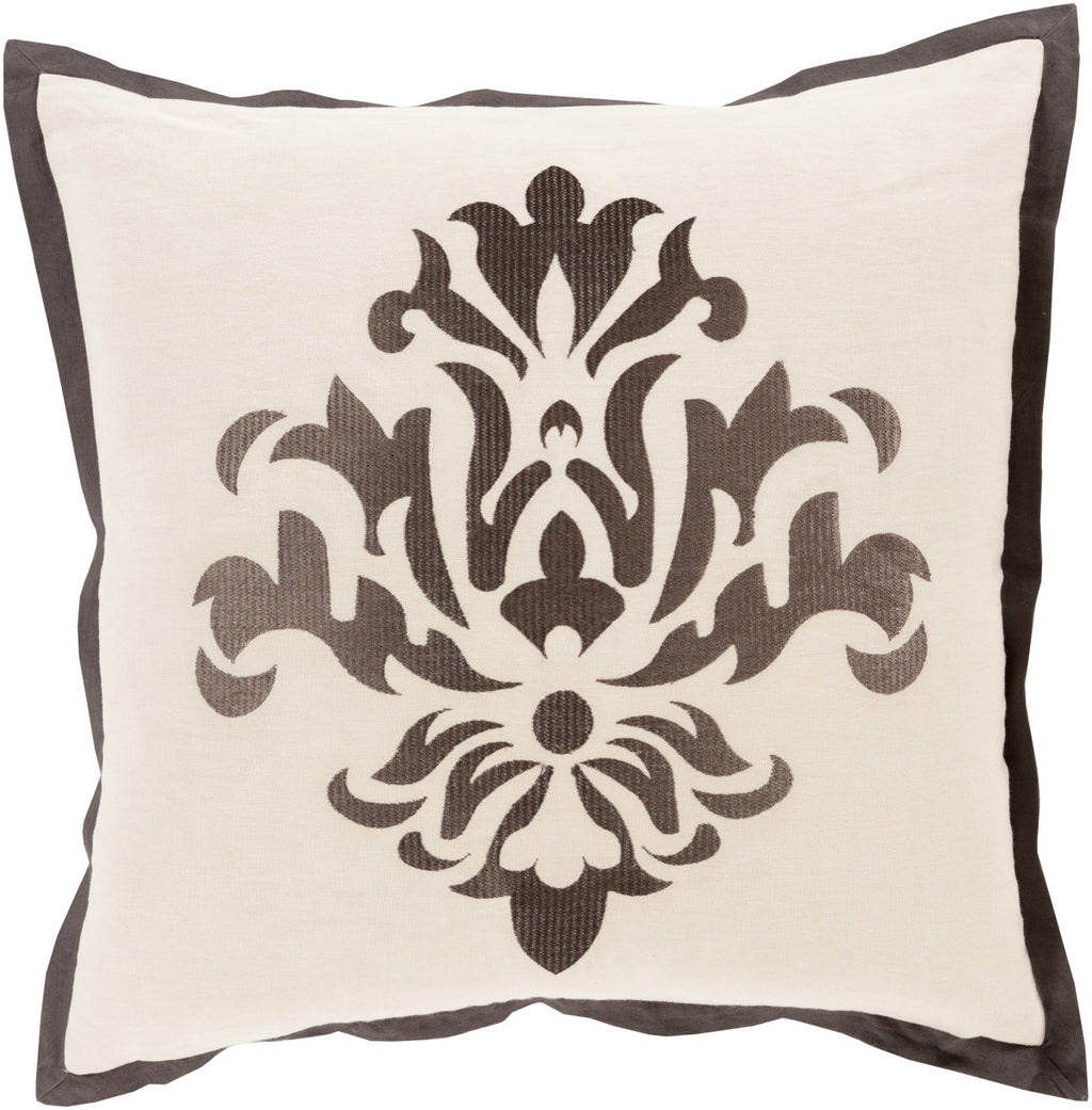 Surya Cosette Sparkling Damask CT-003 Pillow 18 X 18 X 4 Poly filled