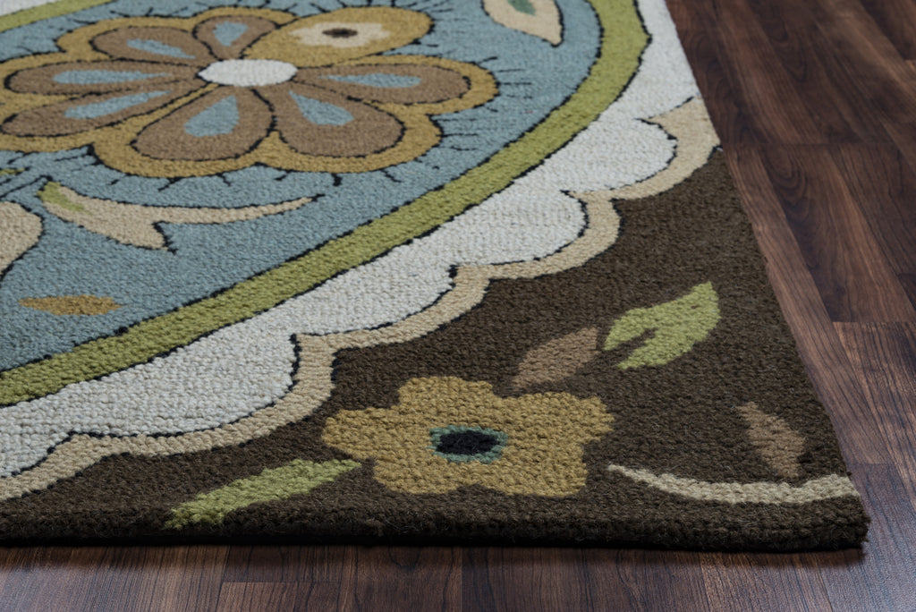 Rizzy Country CT1631 multi Area Rug Edge Shot Feature