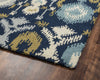 Rizzy Country CT8225 Navy Area Rug Corner Shot Feature