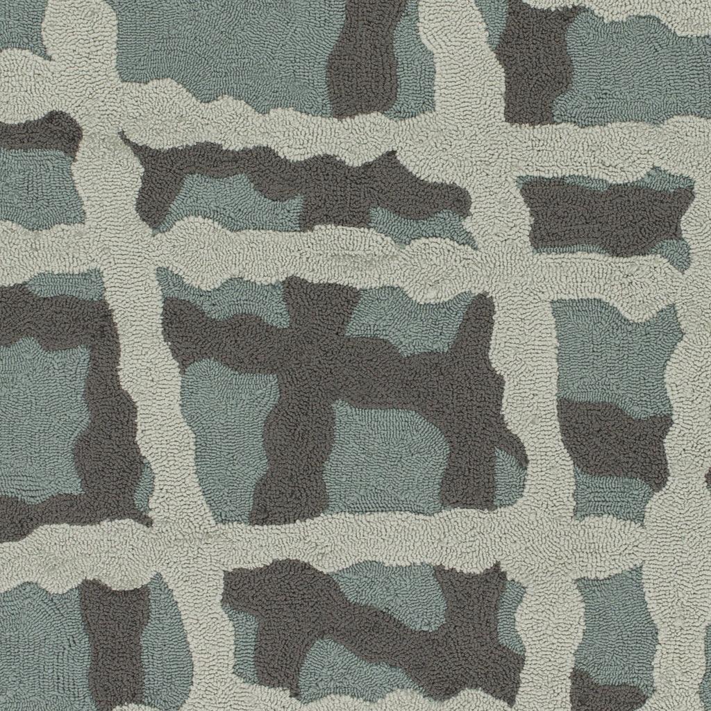 Surya Courtyard CTY-4007 Teal Hand Hooked Area Rug by Candice Olson Sample Swatch