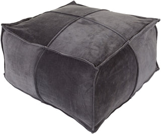 Surya Cotton Velvet CVPF-001 Gray Pouf