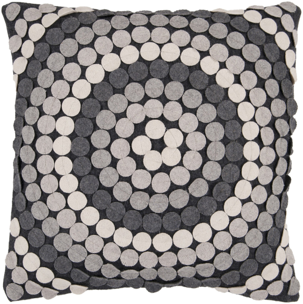 Surya Halo Mesmerizing Circles CW-056 Pillow 18 X 18 X 4 Poly filled