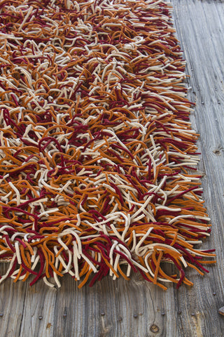 Chandra Cyrah CYR-10801 Red/Orange/Ivory Area Rug Corner Shot