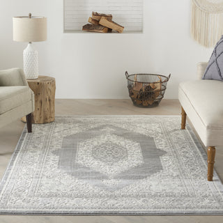 Nourison Cyrus CYR01 Ivory/Grey Area Rug Room Scene Feature