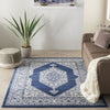Nourison Cyrus CYR01 Ivory/Navy Area Rug Room Scene Feature
