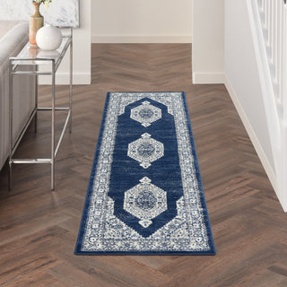 Nourison Cyrus CYR01 Ivory/Navy Area Rug