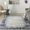 Nourison Cyrus CYR04 Ivory/Navy Area Rug Room Scene Feature