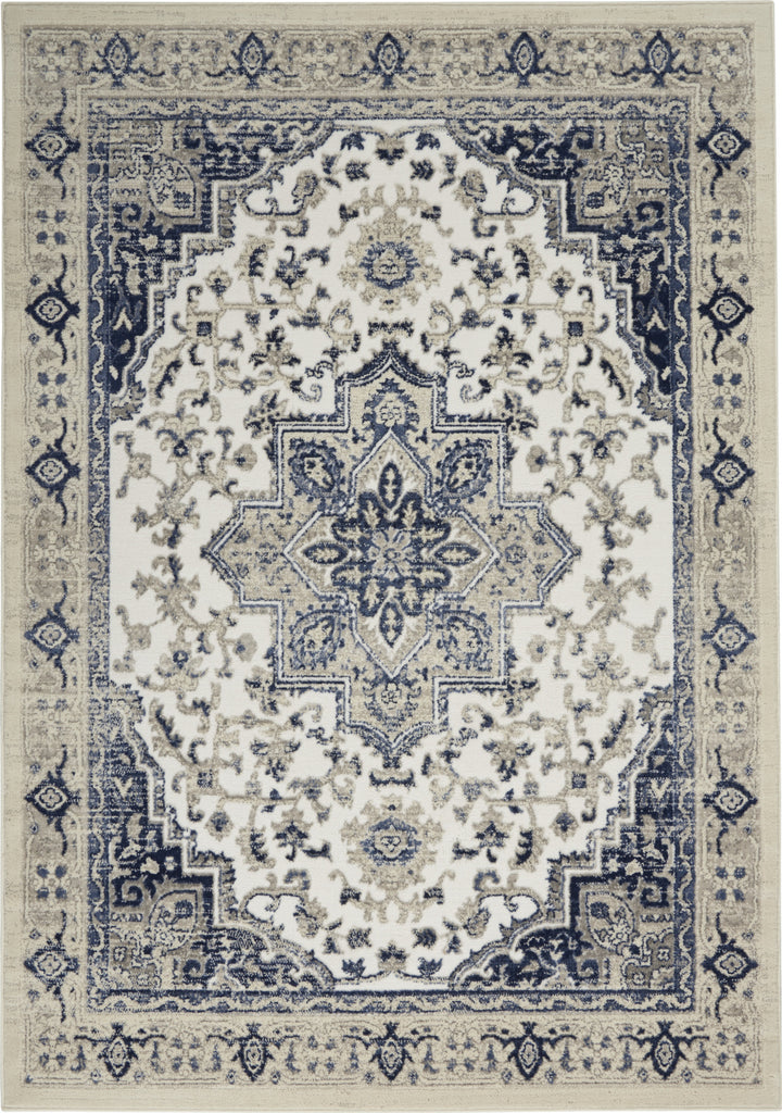 Nourison Cyrus CYR06 Ivory/Navy Area Rug