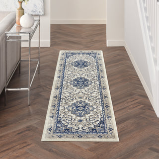 Nourison Cyrus CYR06 Ivory/Navy Area Rug