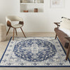 Nourison Cyrus CYR06 Navy/Ivory Area Rug Room Scene Feature
