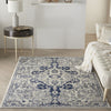 Nourison Cyrus CYR07 Ivory Blue Area Rug Room Scene Feature