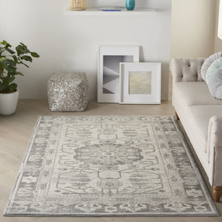 Nourison Cyrus CYR08 Ivory/Grey Area Rug Room Scene Feature