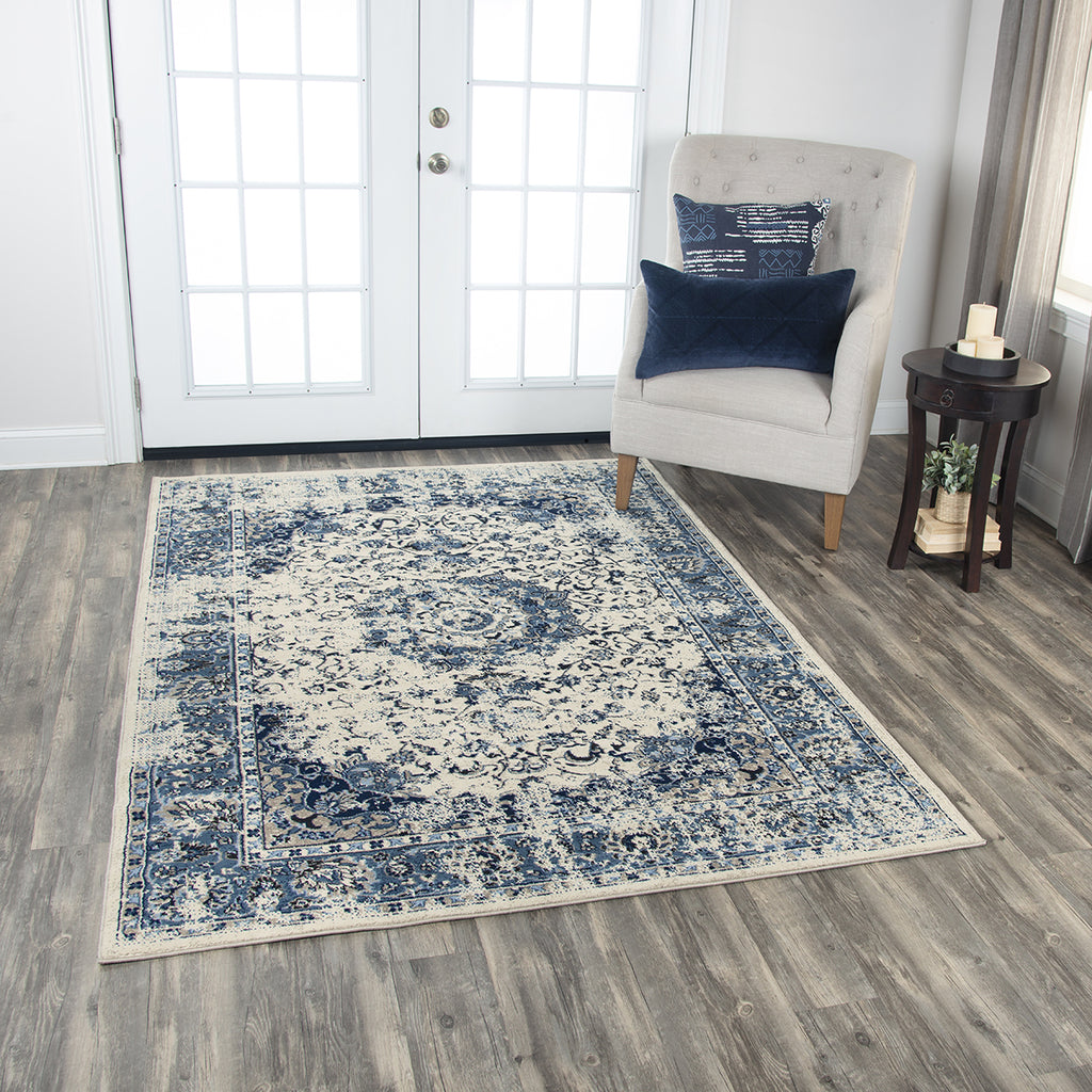 Rizzy Everything Old Is New Again ENA106 Blue Area Rug by Donny Osmond Home Room Image Feature