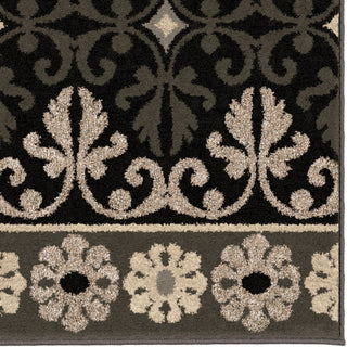 Orian Rugs Da Vinci Crochet Border Black Area Rug Close Up