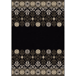 Orian Rugs Da Vinci Crochet Border Black Area Rug main image