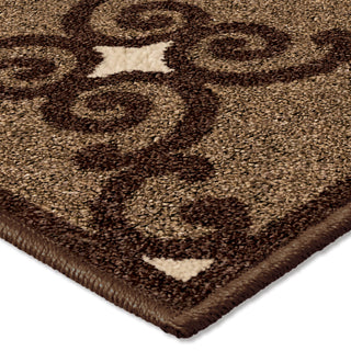 Orian Rugs Da Vinci Pylon Brown Area Rug Corner Shot