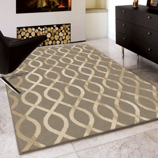 Orian Rugs Da Vinci Gianna Taupe Area Rug Room Scene Feature