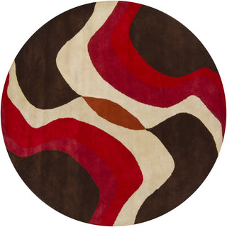 Chandra Daisa DAI-14 Brown/Red/Cream Area Rug Round