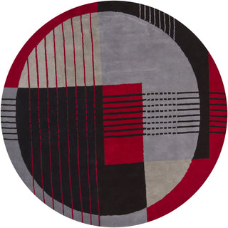 Chandra Daisa DAI-25 Red/Black/Grey Area Rug Round