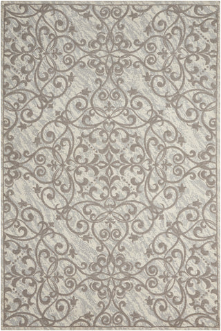 Nourison Damask DAS01 Ivory/Grey Area Rug main image