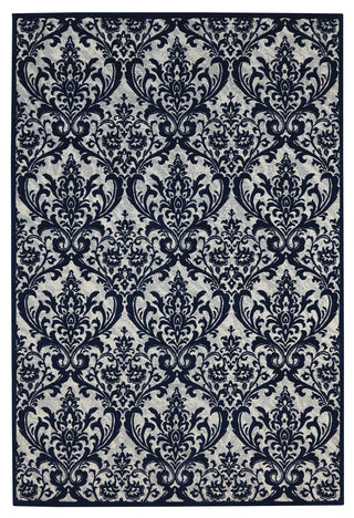 Nourison Damask DAS02 Ivory/Navy Area Rug main image