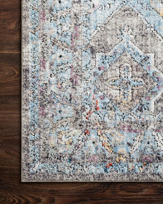 Loloi II Dante DN-03 Granite/Light Blue Area Rug Corner Image