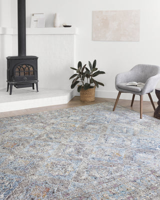 Loloi II Dante DN-03 Granite/Light Blue Area Rug Lifestyle Image Feature