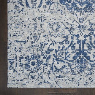 Nourison Damask DAS06 Blue Area Rug Corner