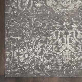 Nourison Damask DAS06 Dark Grey Area Rug Corner