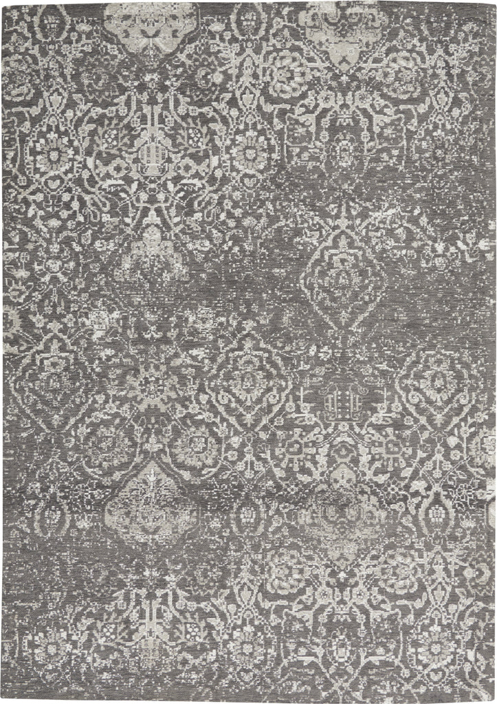 Nourison Damask DAS06 Dark Grey Area Rug Main Image