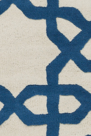 Chandra Davin DAV-25803 White/Blue Area Rug Close Up