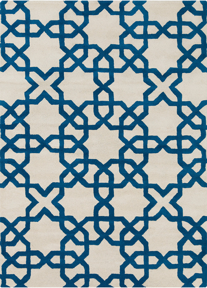Chandra Davin DAV-25803 White/Blue Area Rug main image