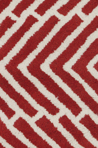 Chandra Davin DAV-25810 Red/White Area Rug Close Up