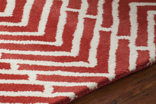 Chandra Davin DAV-25810 Red/White Area Rug Detail