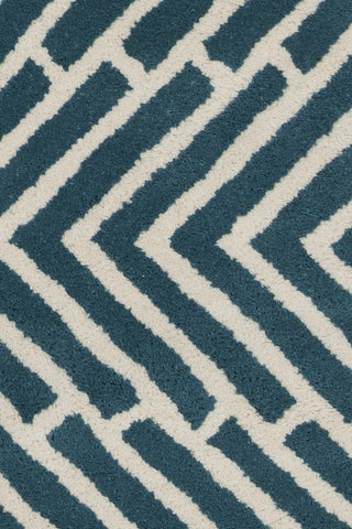 Chandra Davin DAV-25812 Blue/White Area Rug Close Up