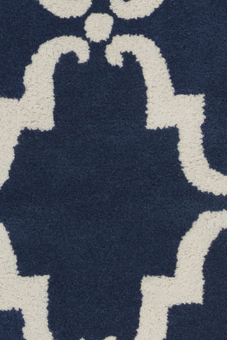 Chandra Davin DAV-25825 Navy Blue/White Area Rug Close Up