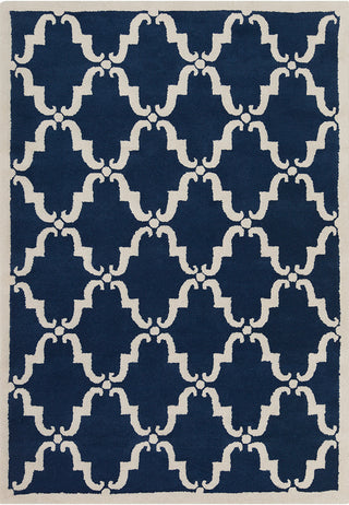 Chandra Davin DAV-25825 Navy Blue/White Area Rug main image