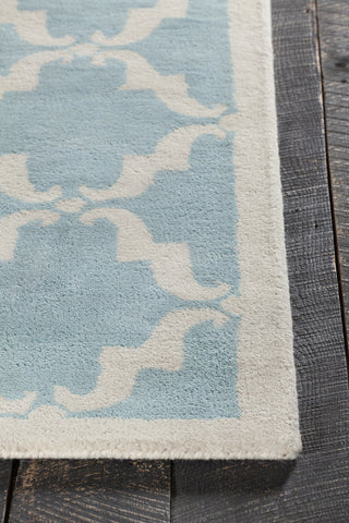 Chandra Davin DAV-25827 Light Aqua/White Area Rug Corner Shot