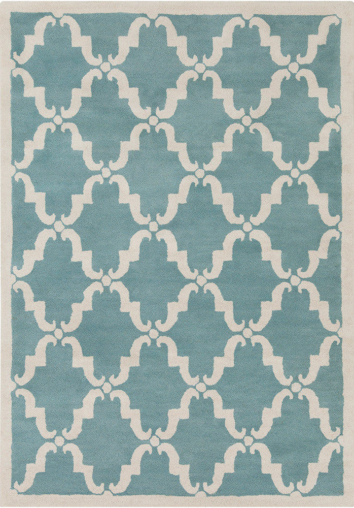 Chandra Davin DAV-25827 Light Aqua/White Area Rug main image