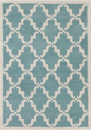 Chandra Davin DAV-25827 Light Aqua/White Area Rug main image