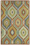 LR Resources Dazzle 54010 Green Multi Hand Hooked Area Rug 5' X 7'9''