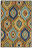 LR Resources Dazzle 54011 Blue Multi Hand Hooked Area Rug 7'9'' X 9'9''