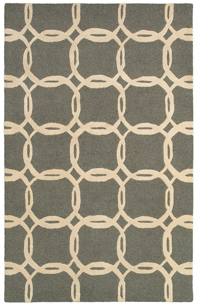 LR Resources Dazzle 54015 Ash/Beige Hand Hooked Area Rug 7'9'' X 9'9''