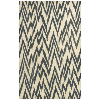 LR Resources Dazzle 54017 Beige/Coal Hand Hooked Area Rug 7'9'' X 9'9''