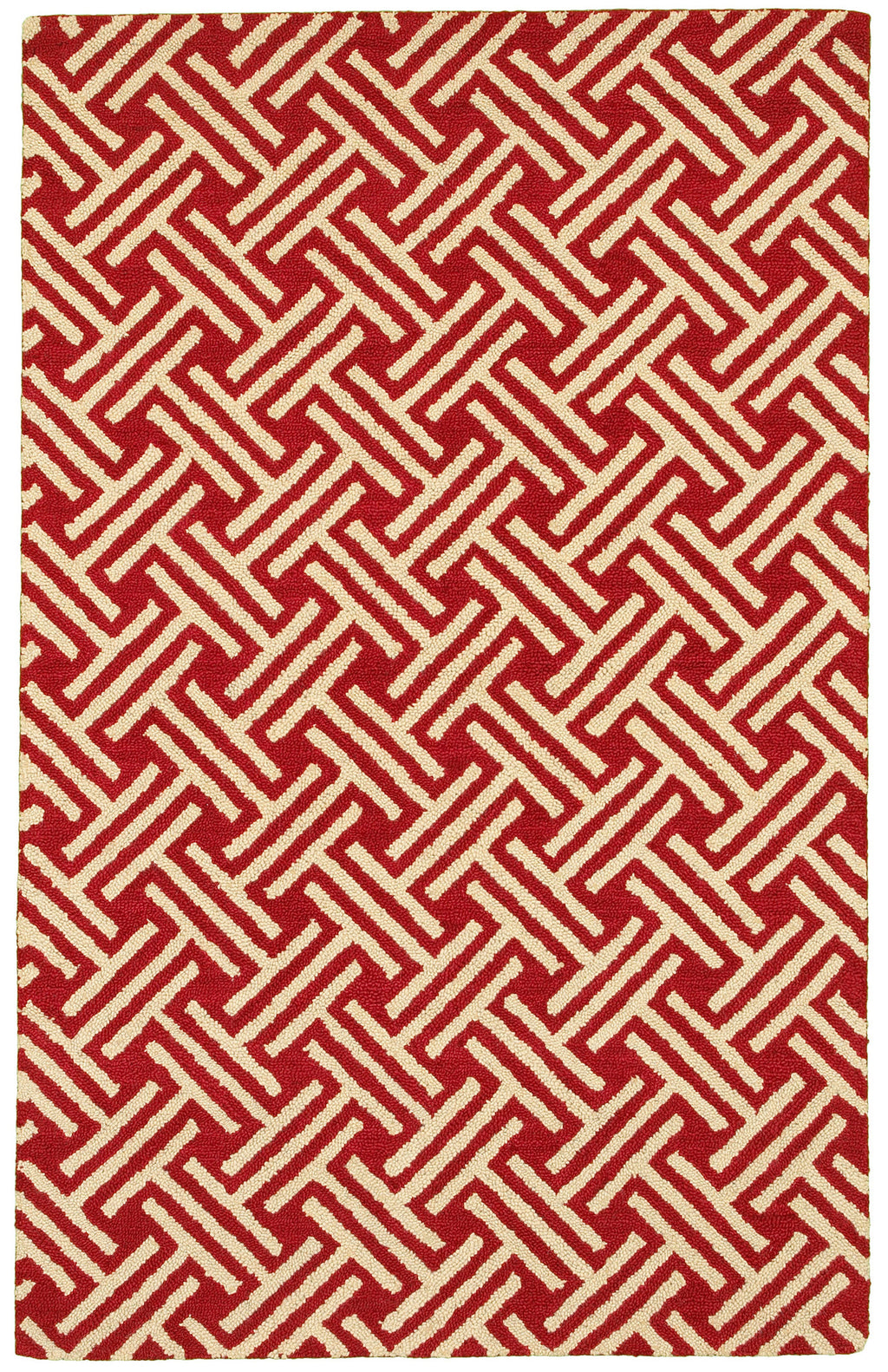 LR Resources Dazzle 54022 Red Hand Hooked Area Rug 5' X 7'9''