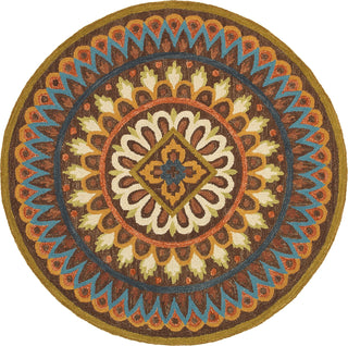 LR Resources Dazzle 54025 Brown Area Rug 4' Round Image