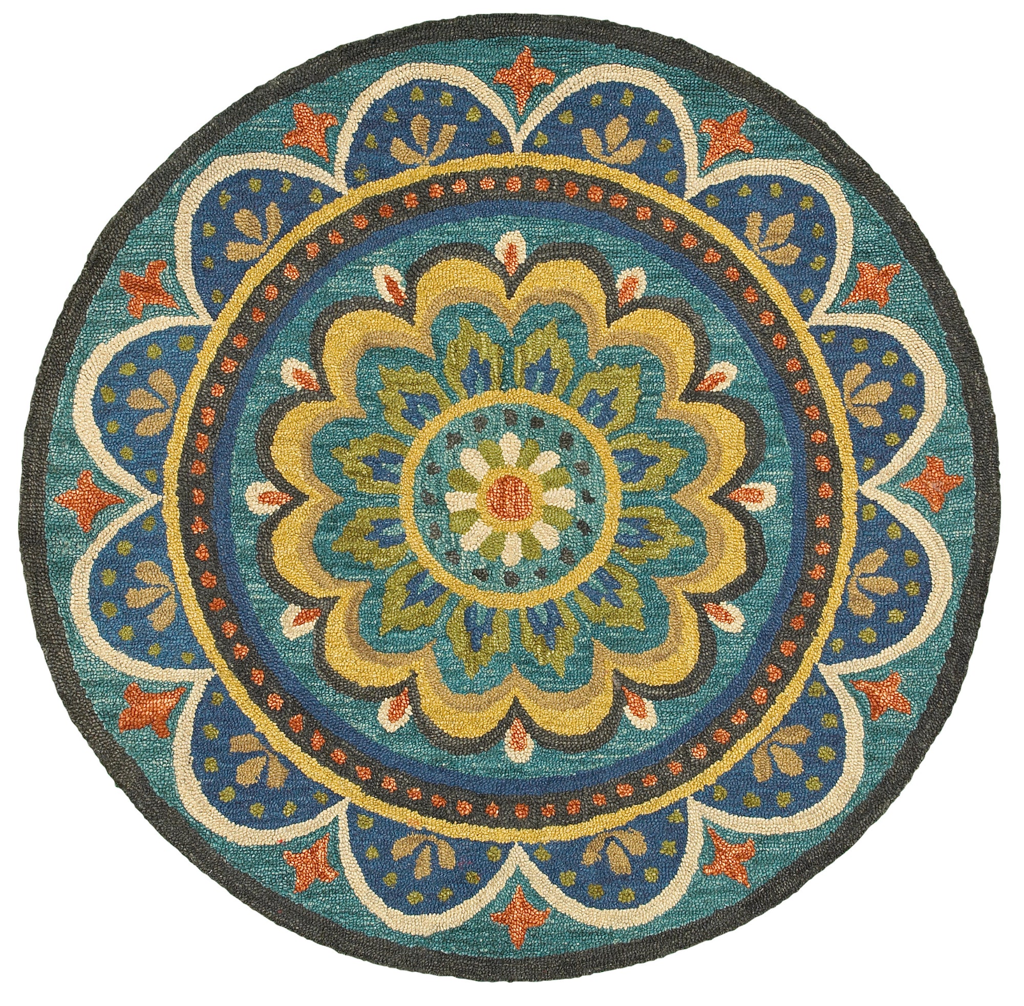 LR Resources Dazzle Floral Spin Teal / Blue Area Rug – Incredible Rugs ...