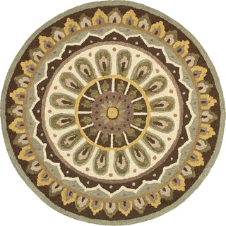 LR Resources Dazzle 54027 Brown Area Rug 4' Round Image